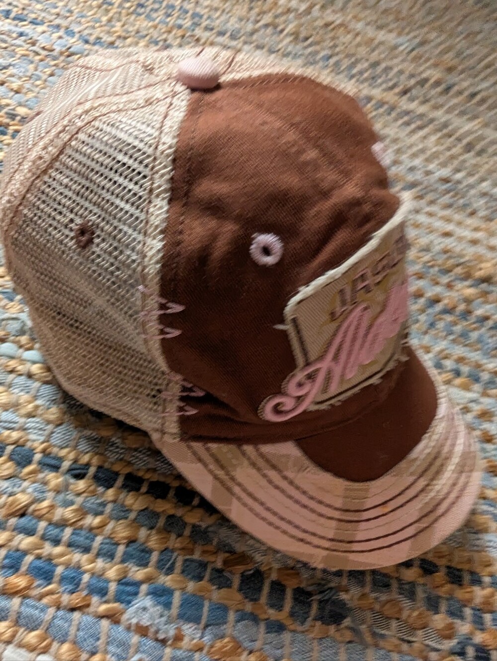 Jason Aldean Distressed Trucker Hat Pink Brown Mesh Snapback Country Concert - Picture 4 of 8